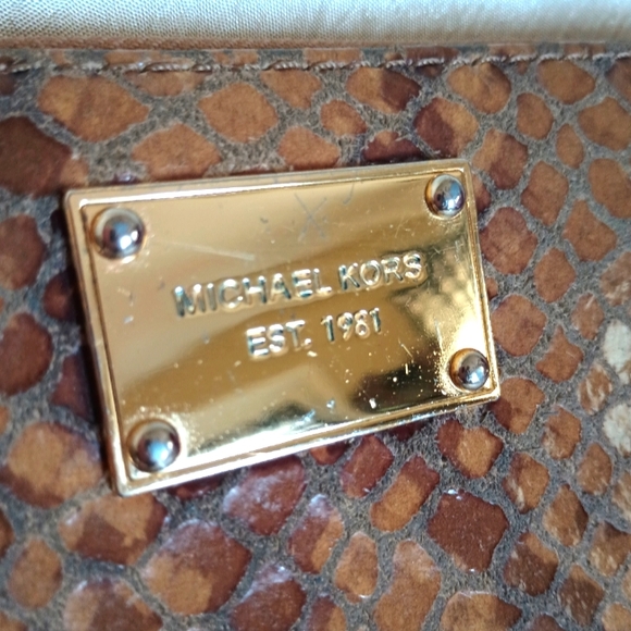 Michael Kors Python Embossed Brown Leather Jetset Wallet - Picture 2 of 15